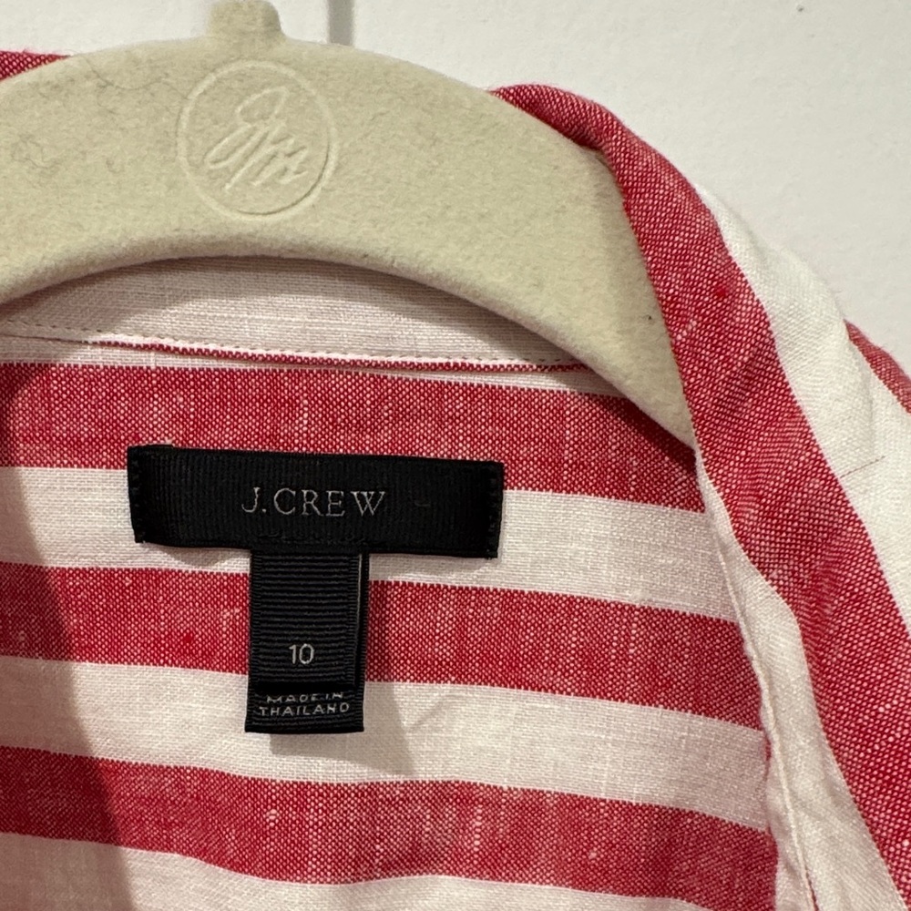 J. Crew Red and White Striped Shirt - Picture 2 of 5